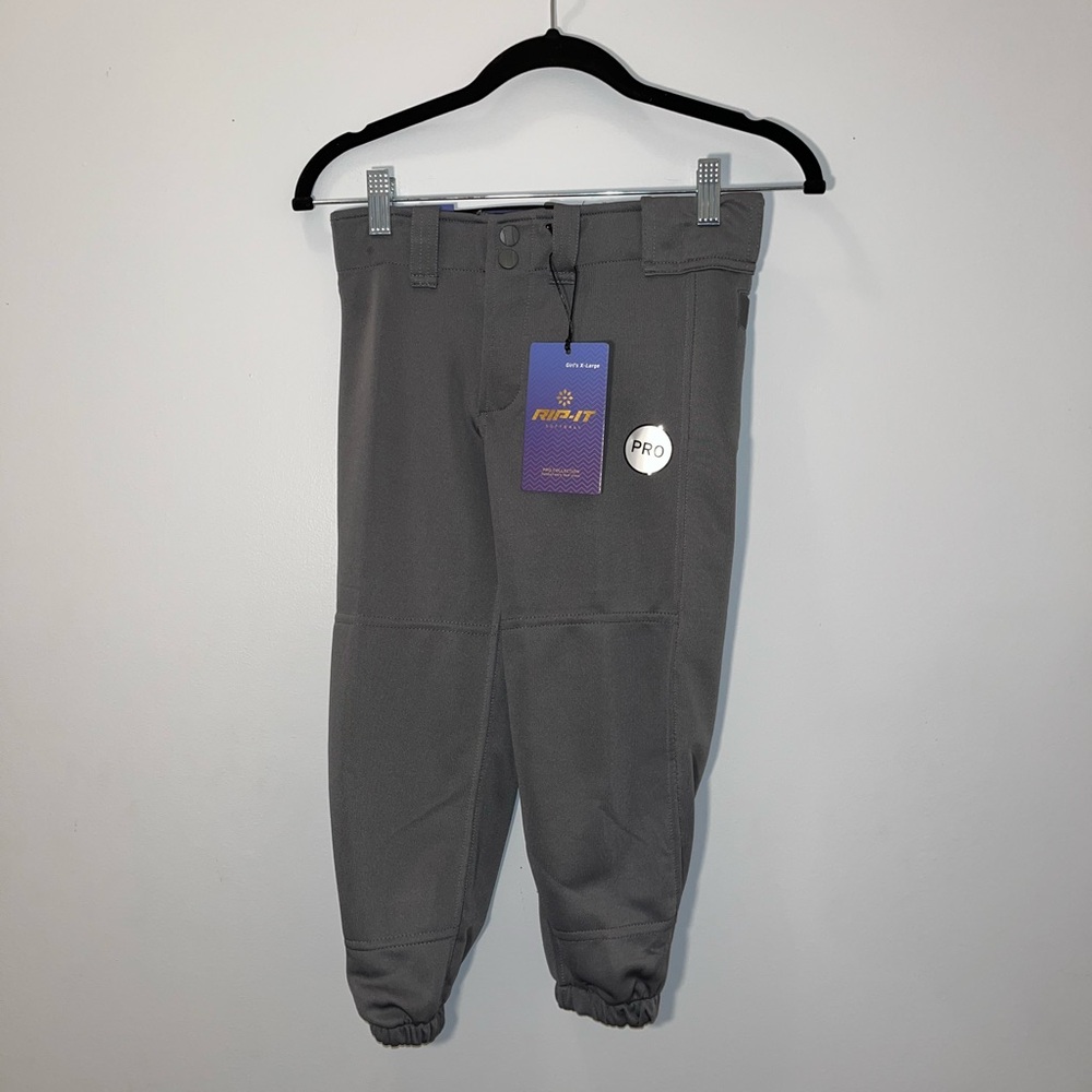Rip-it Softball Gray Pants Pro 4-way Stretch Girls XL NWT